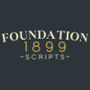 Foundation 1899 Scripts logo — vintage Western brand emblem